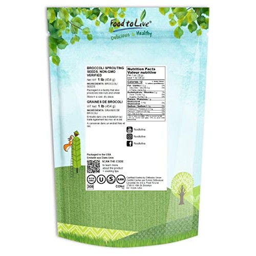 Broccoli Seeds for Sprouting, 1 Pound – Non-GMO Verified, Vegan,...