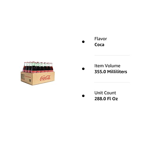 Coca Cola de Mexico 355ML glass bottles, 24 pk.