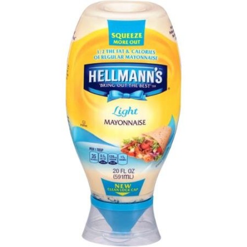 Hellmans Light Mayonnaise Squeeze Bottle 3 Pack 20 Oz.