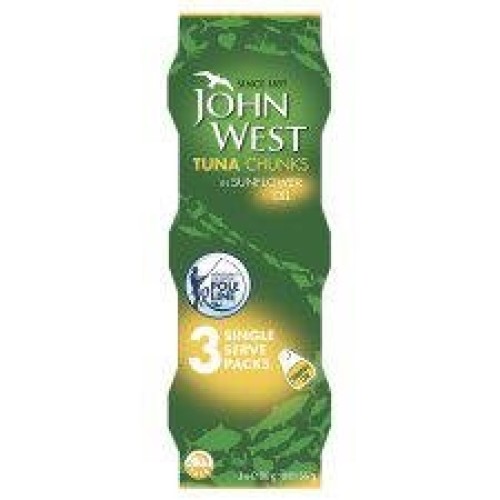 John West Tuna Chunks In Sunflower Oil Pole And Line 3 X 80G