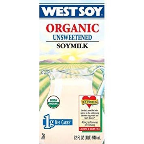 Westsoy Soymilk Unsweetened Organic, Gluten Free, 32-Ounce Box