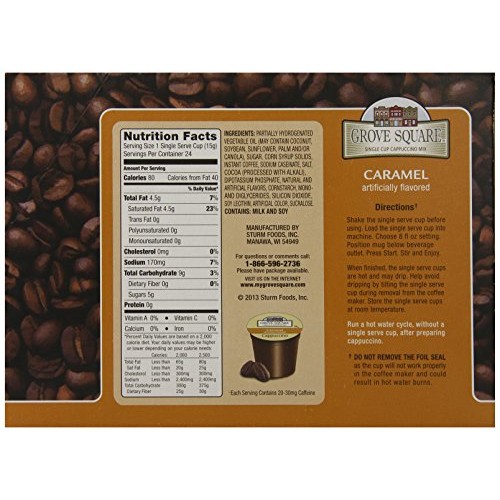 Grove Square Cappuccino, Caramel, 24 Single Serve Cups