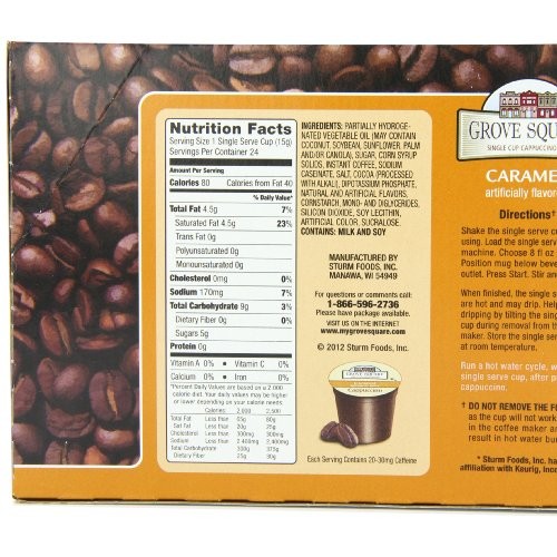 Grove Square Cappuccino, Caramel, 24 Single Serve Cups