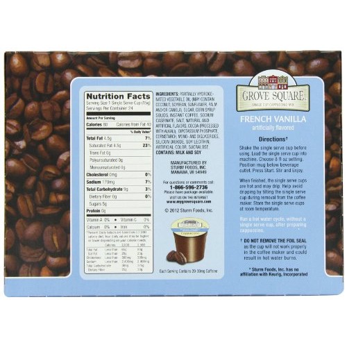 Grove Square Cappuccino, French Vanilla, 24 Count Single Serve Cups