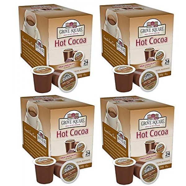 Grove Square Hot Cocoa, Milk Chocolate,12.7 Ounce, 24 Count, 4 Pack