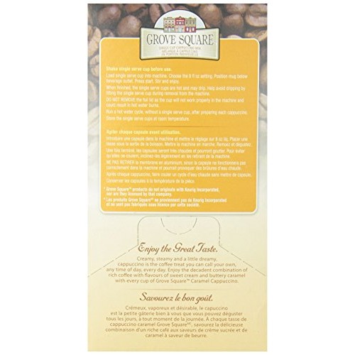Grove Square Cappuccino, Caramel, 24 Single Serve Cups By Grove