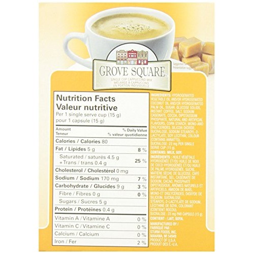 Grove Square Cappuccino, Caramel, 24 Single Serve Cups By Grove