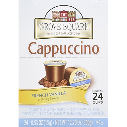 Grove Square Cappuccino Cups, French Vanilla, Single Serve Cup F