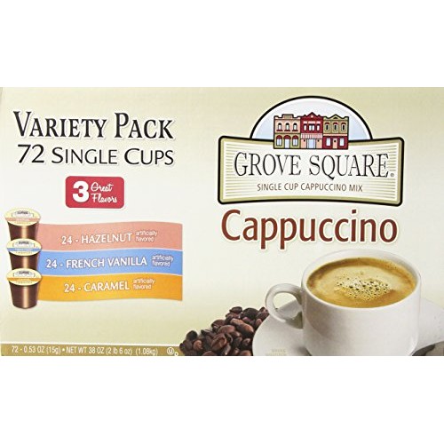 Grove Square Cappuccino Variety Pack, 72 Single Serve Cups