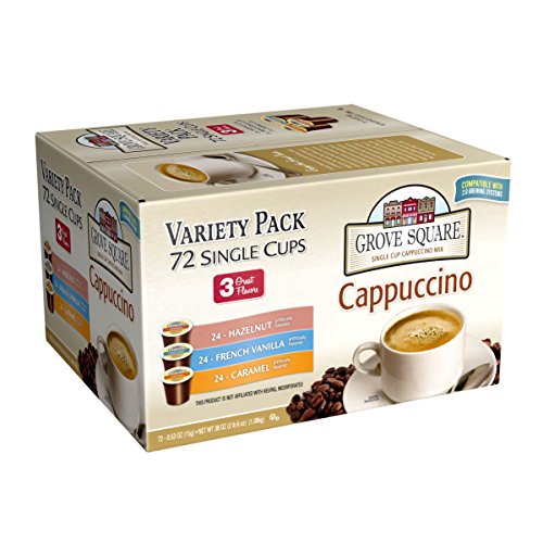 Grove Square Cappuccino Variety Pack, 72 Single Serve Cups