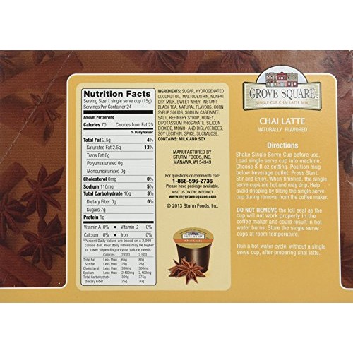 Grove Square Chai Latte, 48-Count Single Serve Cup For Keurig K-