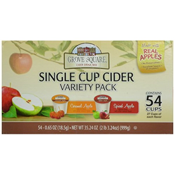 Grove Square Cider Single Serve Cups Variety Pack, 54 Count Pac...