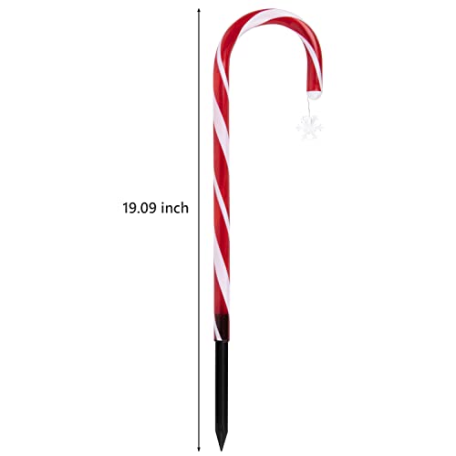 GROYARD 8Pack Solar Christmas Candy Cane Lights Snowflake Outdoo...