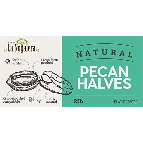 La Nogalera Pecans - Fresh Crop Of 2 Lbs Natural Halves. Raw Pec