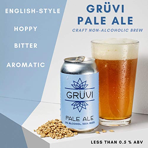 Gruvi Pale Non-Alcoholic Beer, 12-Pack, 0% Abv, Zero Alcohol, Na