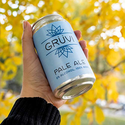 Gruvi Pale Non-Alcoholic Beer, 12-Pack, 0% Abv, Zero Alcohol, Na