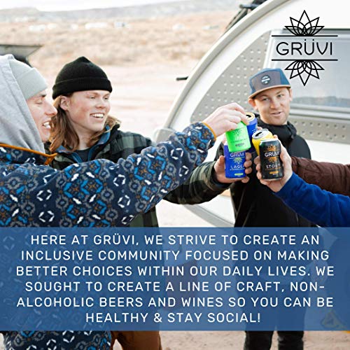 Gruvi Pale Non-Alcoholic Beer, 12-Pack, 0% Abv, Zero Alcohol, Na