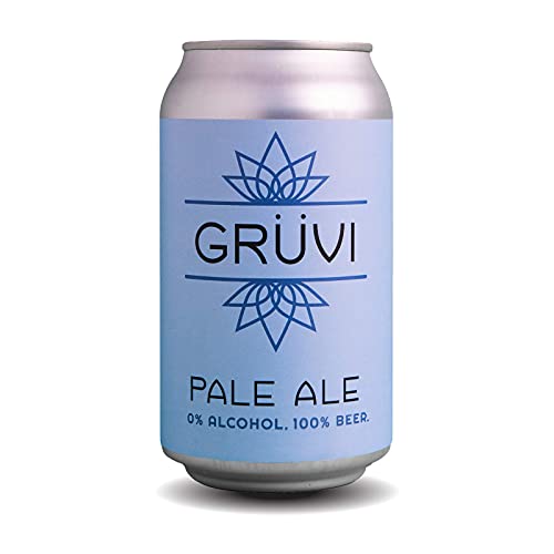 Gruvi Pale Non-Alcoholic Beer, 12-Pack, 0% Abv, Zero Alcohol, Na