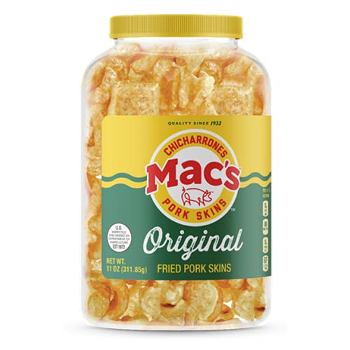 gse Macs Original Fried Pork Skins 11oz Barrel 2 PACK