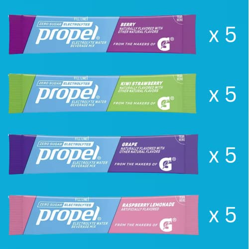 Gsuila Propel Powder Packets, 4 Flavor Variety Pack With Electro