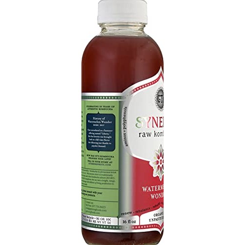 Gts, Kombucha Synergy Watermelon Wonder, 16 Fl Oz, 12 Pack