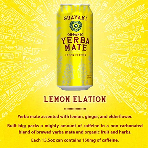 Guayaki, Tea Yerba Mate Lemon Elation Organic, 16 Fl Oz, 12 Pack