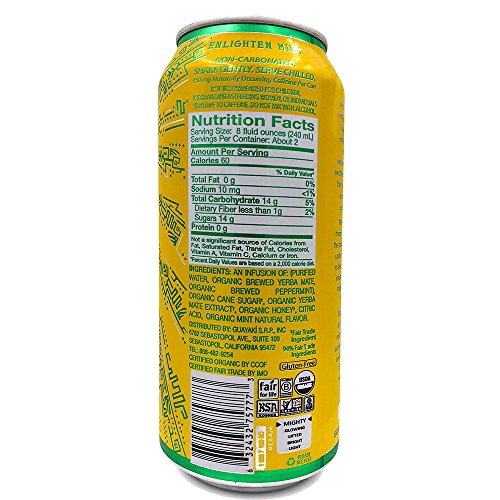 Guayaki Organic Yerba Mate, Enlighten Mint, 15.5 Ounce Pack Of 12 Guayaki Organic Yerba Mate, Enlighten Mint, 15.5 Ounce Pack Of 12