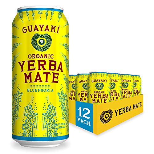 Guayaki Yerba Mate, Organic Drink, Bluephoria, 15.5 Ounce Cans