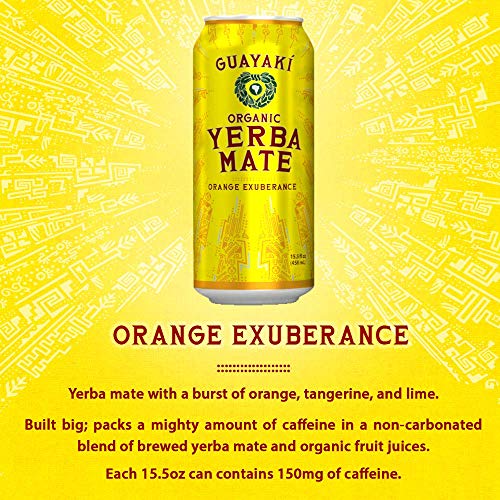 Guayaki Yerba Mate, Organic Drink, Orange Exuberance, 15.5 Ounce