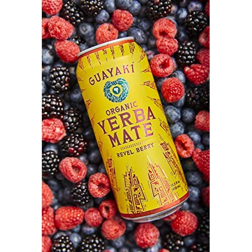 Guayaki Yerba Mate, Organic Drink, Revel Berry, 15.5 Ounce Cans