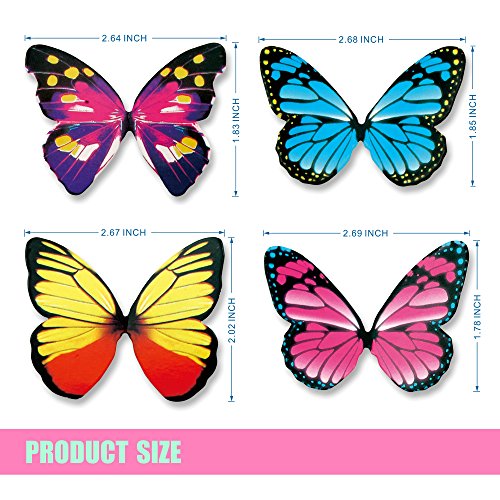 Butterfly Cake Toppers 40Pcs Set, Gucuji Chocolate Mousse Cake C