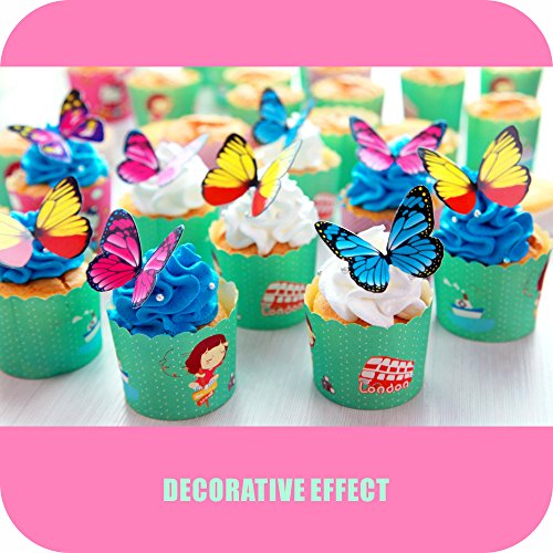 Butterfly Cake Toppers 40Pcs Set, Gucuji Chocolate Mousse Cake C