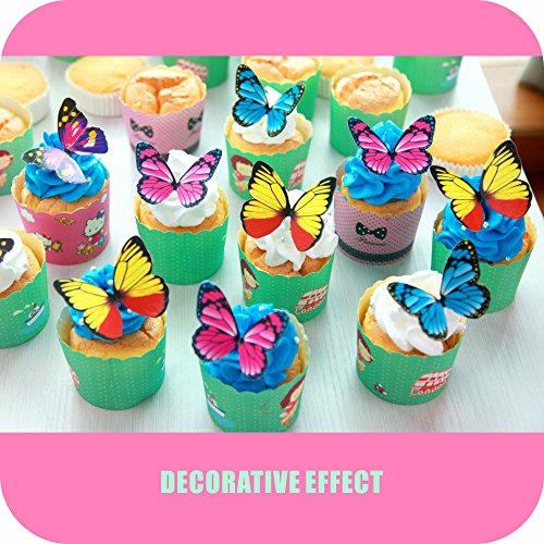 Butterfly Cake Toppers 40Pcs Set, Gucuji Chocolate Mousse Cake C