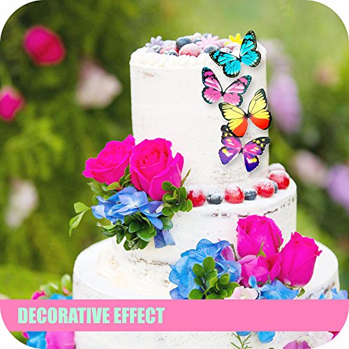 Butterfly Cake Toppers 40Pcs Set, Gucuji Chocolate Mousse Cake C