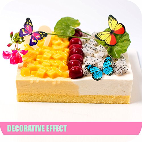 Butterfly Cake Toppers 40Pcs Set, Gucuji Chocolate Mousse Cake C