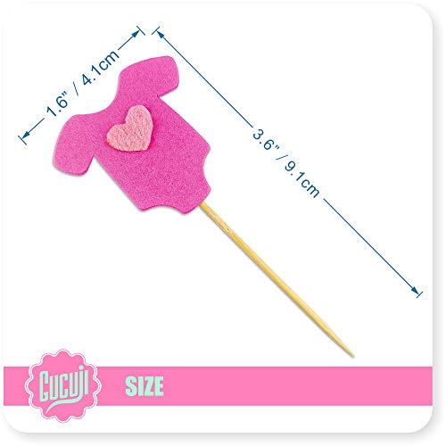 Guguji 40 Pcs Pink Baby Jumpsuits Baby Shower Cake Cupcake Toppe