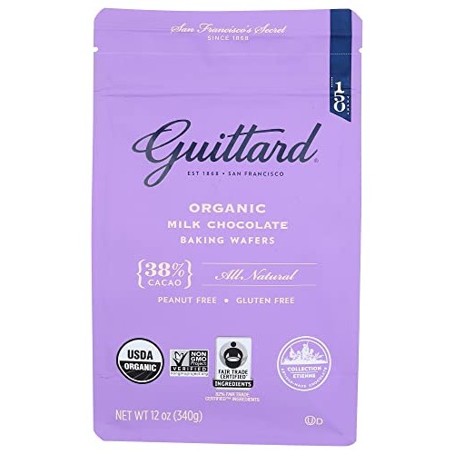Guittard, Baking Wafer Milk Chocolate 38% Organic, 12 Ounce