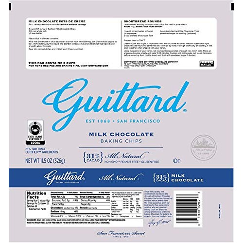 Guittard Milk Chocolate Baking Chips 11.50 Oz Pack Of 3