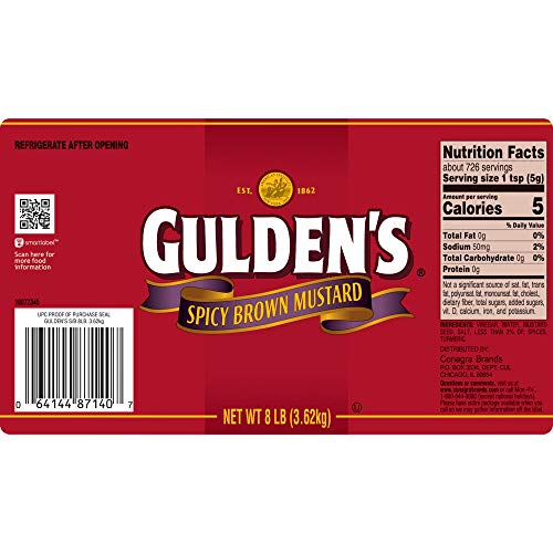 Guldens Spicy Brown Mustard - 8 Lbs 3.62 Kg