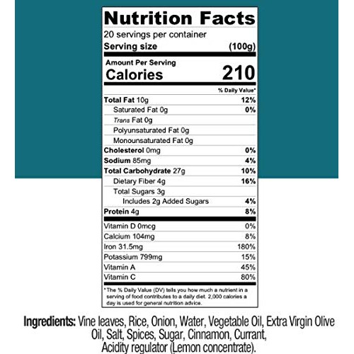 Gurme212 Premium 4.4 Lbs Stuffed Vine Leaves Dolmades With Oli