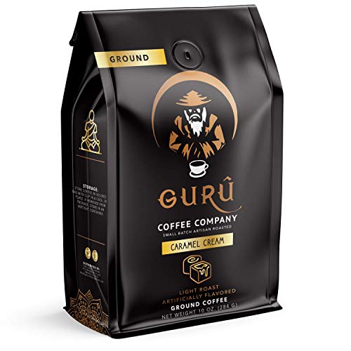 Guru Coffee Company Ground Coffee Light Roast, Caramel Cream Fla
