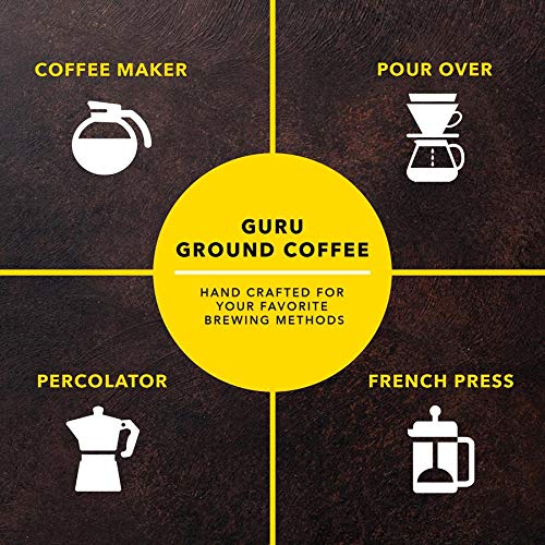 Guru Coffee Company High Caffeine Medium Roast Ground Coffee, Na