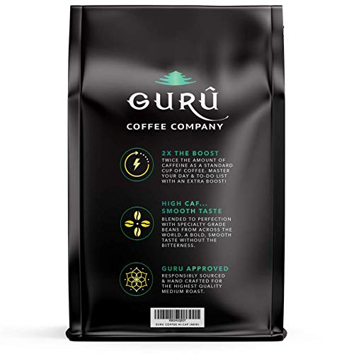 Guru Coffee Company High Caffeine Medium Roast Ground Coffee, Na