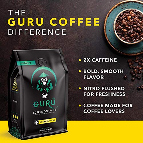 Guru Coffee Company High Caffeine Medium Roast Ground Coffee, Na