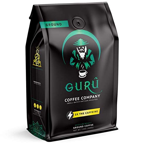 Guru Coffee Company High Caffeine Medium Roast Ground Coffee, Na