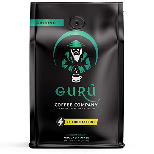 Guru Coffee Company High Caffeine Medium Roast Ground Coffee, Na