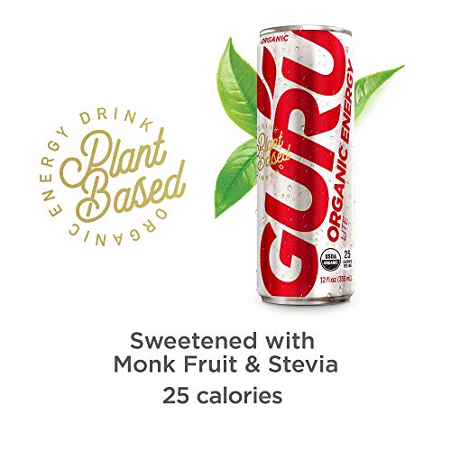 Guru Lite Organic Low Sugar Energy Drink With Green Tea, 12 Ounc