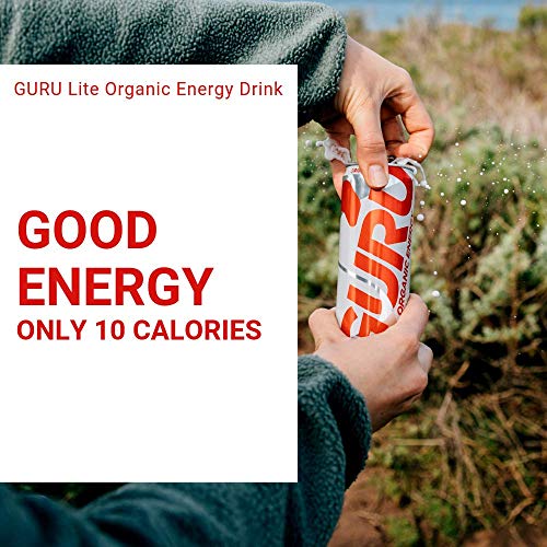 Guru Lite Organic Energy - Low Sugar Vegan Drink With Green Tea,