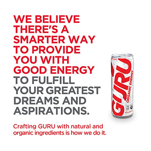 Guru Lite Organic Energy - Low Sugar Vegan Drink With Green Tea,