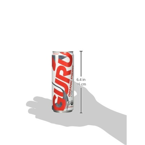 Guru Lite Organic Low Calorie Energy Drink With Green Tea, 12 Ou